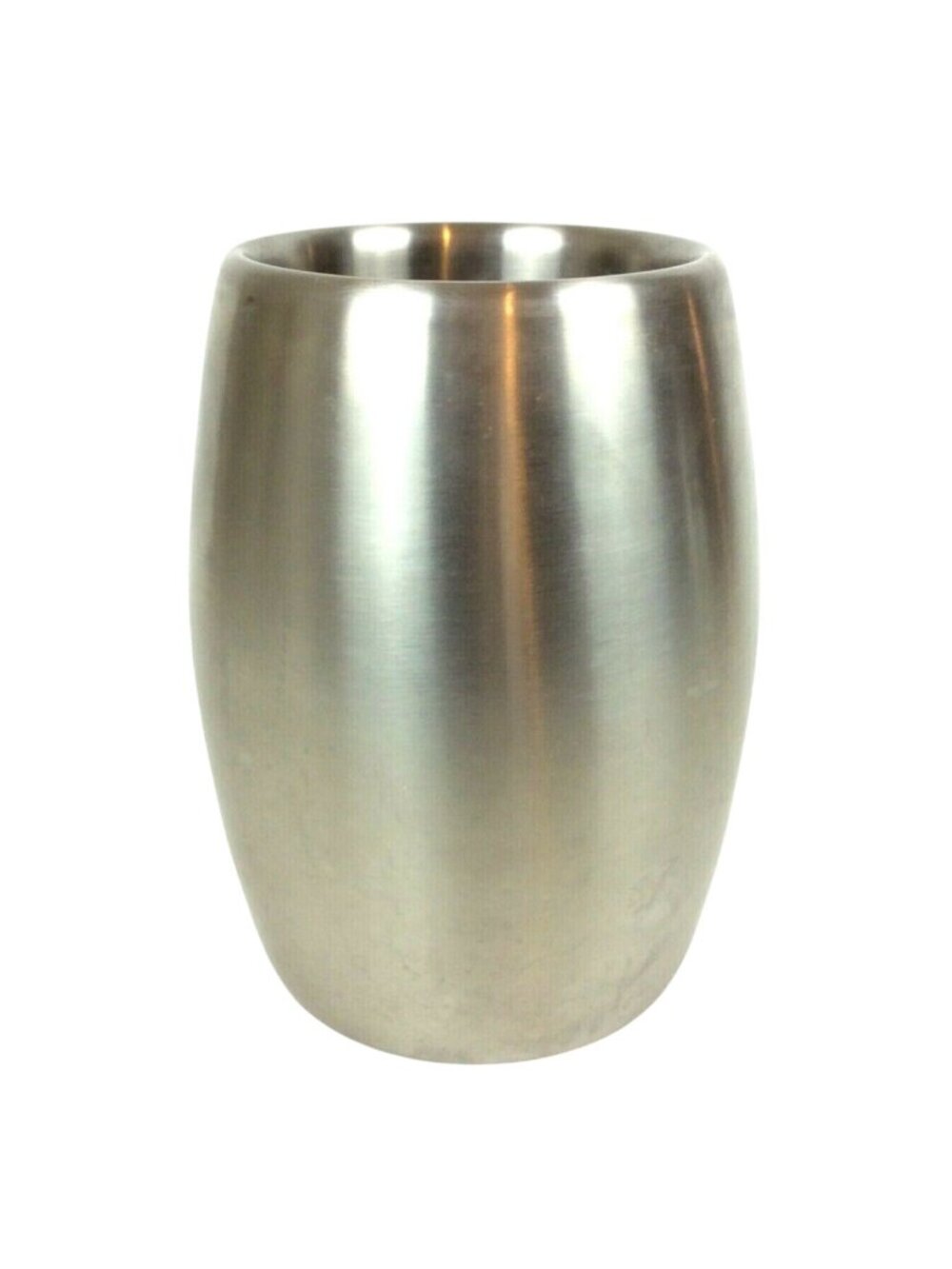 Crate & Barrel Double Wall Wine Chiller Cooler Brushed Stainless Steel